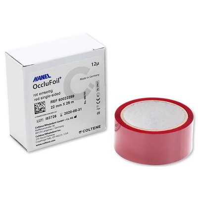 Artikulační fólie Hanel jednostranná, 22mmx25m, červená