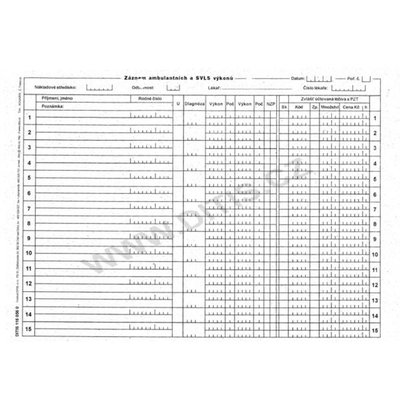 Záznam ambulantních a SVLS výkonů