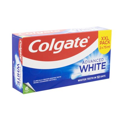 Colgate Advanced White zubní pasta 2×75 ml