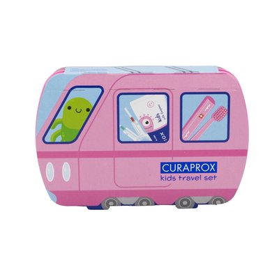 Curaprox Travel Set Kids cestovní sada pro děti - růžová