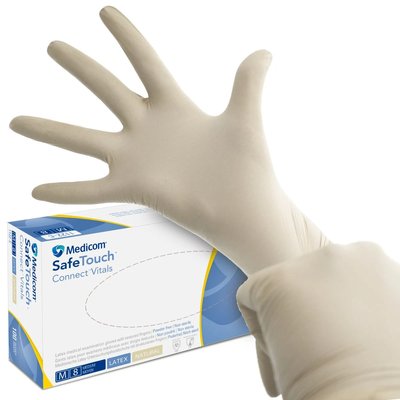 Rękawiczki lateks bezpudrowe Medicom SafeTouch Connect Vitals - WARIANTY