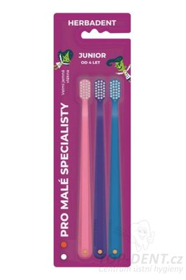 Herbadent JUNIOR zubní kartáček s velmi jemnými vlákny, 3ks