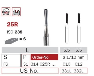 Diaswiss FG 25R, 6ks/balení - 010 mm