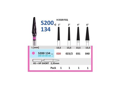 Tvrdokovová fréza - kónus zakulacený, S200134, průměr 2,3 mm, S200134023/2