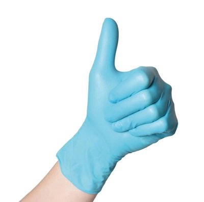 Vyšetřovací rukavice Sempermed Safe Nitrile, zesílené, nepudrované, modré, 100 ks - XL - 90 ks