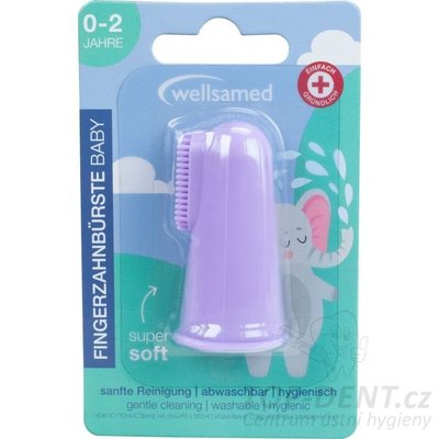 WellsaKids prsťáček dětský zubní kartáček (fialový), 1ks