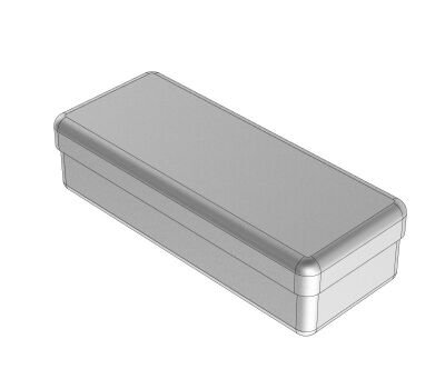 Box aluminium 13x5x3cm, šedý