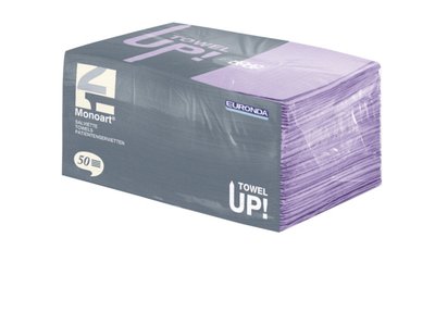 EURONDA Monoart TOWEL UP ochranná zástěra pacienta, fialová 33x45, 10balx50ks (21810409)