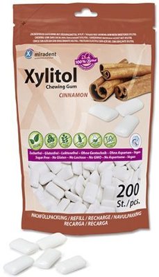 Miradent Xylitol - žvýkačky, 200ks skořice