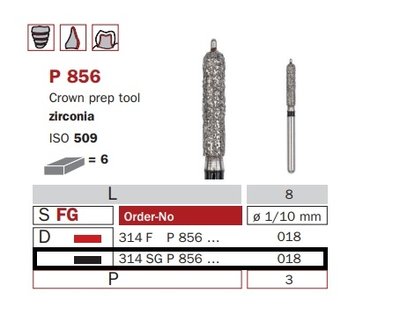 Diaswiss P 856 černá, 6ks/balení - 018 mm