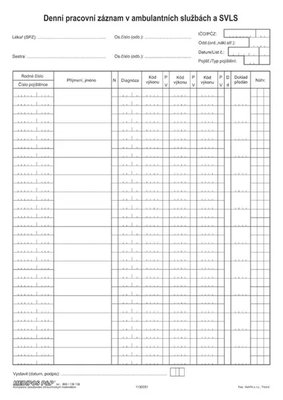 DITIS Denní prac. záznam v A.S.A. SVLS 1ks (999051)