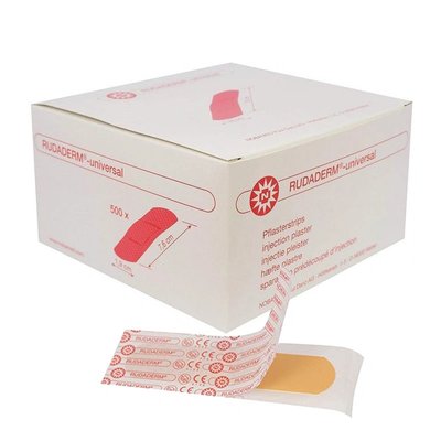 Náplast poinjekční Rudaderm-universal, jednotlivě balené, 500 ks - 1,6 x 5,7 cm