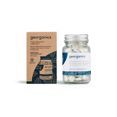 Georganics English Peppermint zubní pasta v tabletách 120 ks