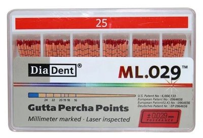 Guttaperčové čepy DiaDent 2% 025