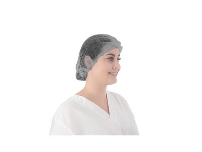 Čepice z netkané textilie, CLIP, 100 ks, černá - Velikost: XL (58 cm)