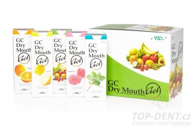 GC Dry Mouth gel SET (mint, malina, pomeranč, citrón, ovocná), 10 x 40g