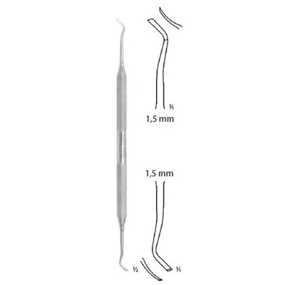 Zešikmovač gingiválních okrajů meziální; 16,6 cm