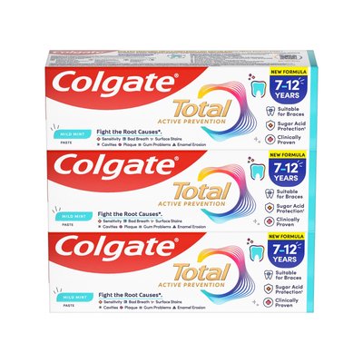 Colgate Total Junior 7-12 let dětská zubní pasta 3×50 ml