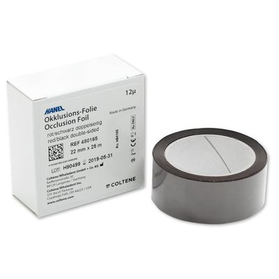 Artikulační fólie Hanel oboustranná, 22mmx25m, černo-červená