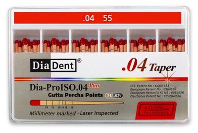 Guttaperčové čepy DiaDent 4% 055