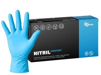 Nitrilové rukavice NITRIL COMFORT 100 ks, nepudrované, modré, 3.8 g - Velikost: M