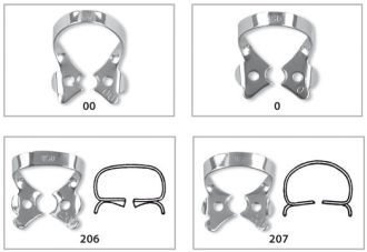 Fit Kofferdam spona Bicuspid s křidélky č.207