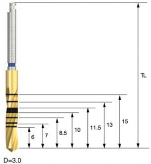 Three Cutter Twist Drill 3 mm