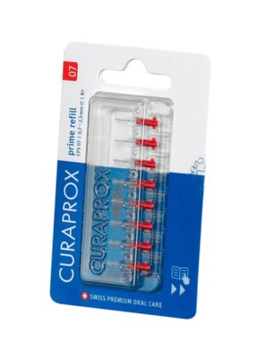 Curaprox CPS 07 prime 8 ks blister refill, červené