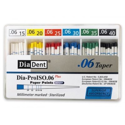 Papírové čepy Diadent vel.15, kon.6, 100 ks