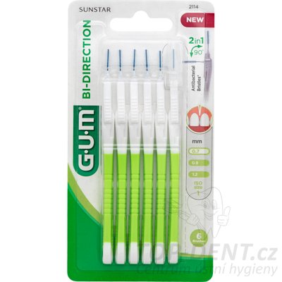 GUM Bi-direction mezizubní kartáčky ISO 1 (0,7mm), 6ks