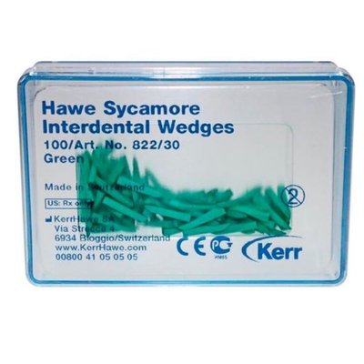 Mezizubní klínky dřevěné Kerr Hawe zelené 1000ks