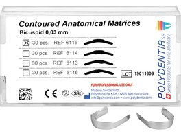 Anatomische Matrizen - Packung 30 Stück für Molare, MO Kavität