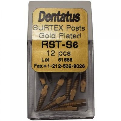 Zlacené čepy Dentatus krátké (7,8 mm), prům. 1,80 mm, 15 ks