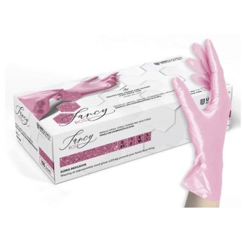 RUKAVICE Unigloves Fancy růžové, nitrilové, nepudrované, velikost S, balení 100ks