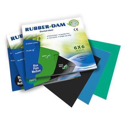 Rubber Dam Heavy bez vůně - silné modré, 36ks