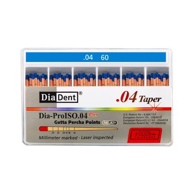 DiaDent Gutaperčové Čepy Dia-Pro ML.029 04Taper ISO60 60ks