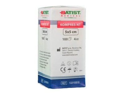 Netkaný kompres NT 5 x 5 cm, nesterilní – 100 ks