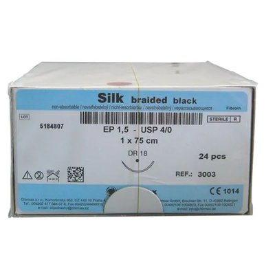 Šití silk.br.black HR22 USP 3/0 EP2 1x75cm 24ks