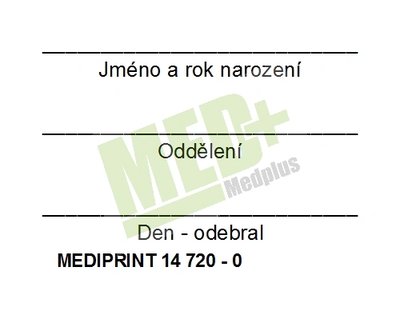 Nálepka na krevní zkumavku na šířku, 250 ks