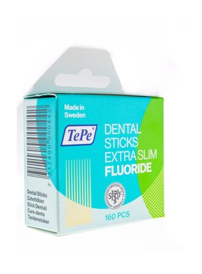 TePe Dental Sticks Slim březová párátka s fluoridem, 125 ks