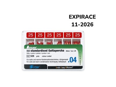 Gutaperčové čepy 4% vel.025, 60ks