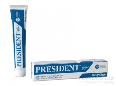 PresiDENT Daily Clean zubní pasta na rovnátka a implantáty, 75 ml