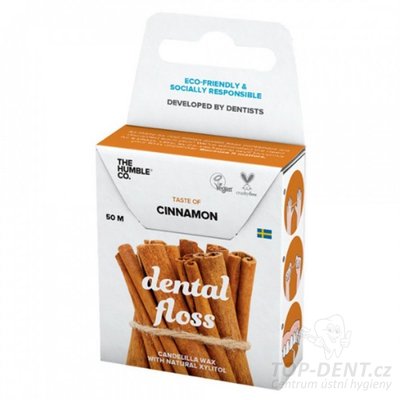 Humble voskovaná zubní nit s xylitolem (skořice), 50m