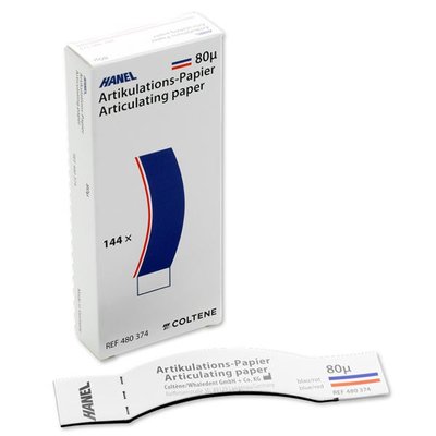 Artikulační papír Hanel tvar C, modročervený, 80µ