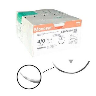 Monosyn 4/0 (1,5) 70cm igła 22mm 1/2 koła okrągła (HR22) (M)RCP36szt/opak. szew wchłanialny fioletowy glikonatowy