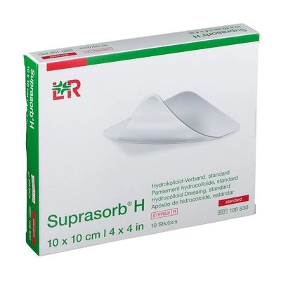 Krytí hydrokoloidní tenké Suprasorb H 10 x 10 cm, sterilní, 10 ks