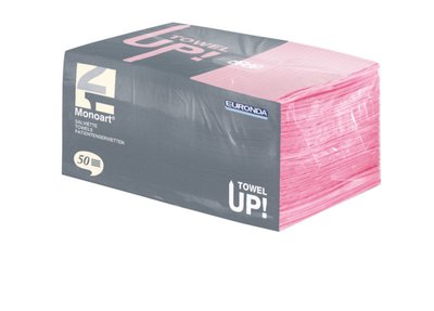 EURONDA Monoart TOWEL UP ochranná zástěra pacienta, růžová 33x45, 10balx50ks (21820442)