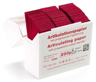 Hanel artikulační papír I-200µ červený 300ks