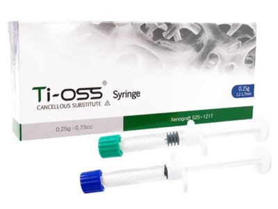 Ti-oss® Syringe bovinní granulát 0.25g / 0.6cc(ml) objem 0.6 cm3, velikost zrna 0.5-1.2mm S25-0512