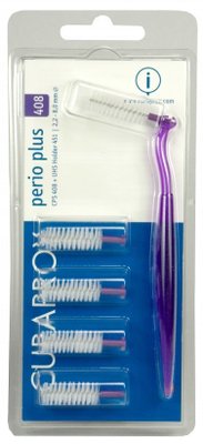 Curaprox CPS 408 perio plus mezizubní kartáčky, tmavě fialové, 5 ks + držák